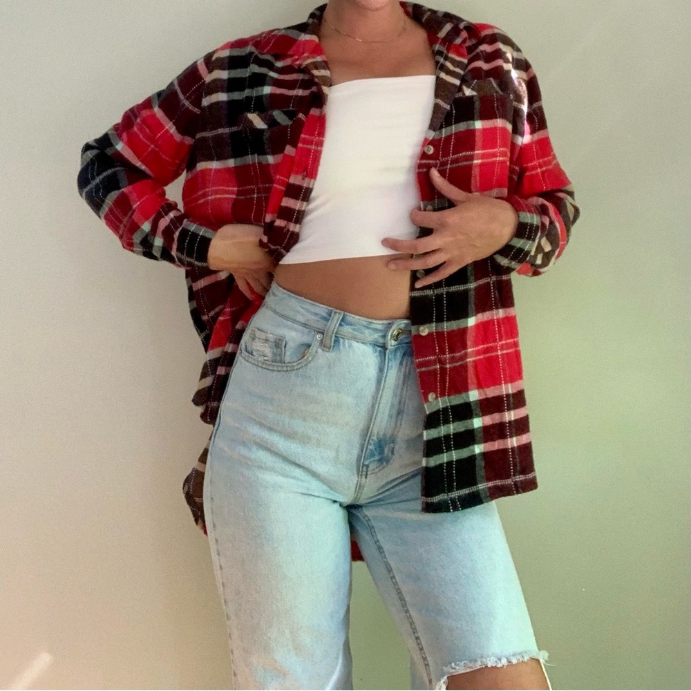 BDG red/black oversized flannel